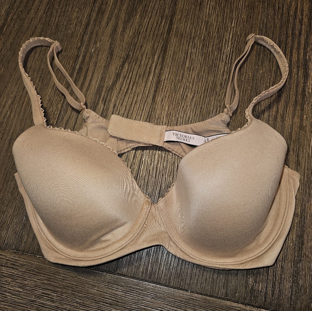 Victoria's Secret Bra 34C Nude beige racerback Lined Demi